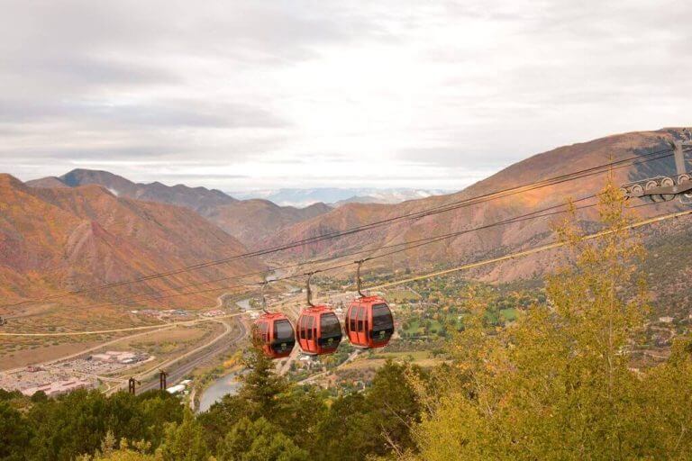 Enjoy a fall ride aboard the Glenwood Gondola