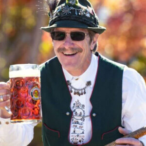 Cold beer in a glass stein at Octoberfest