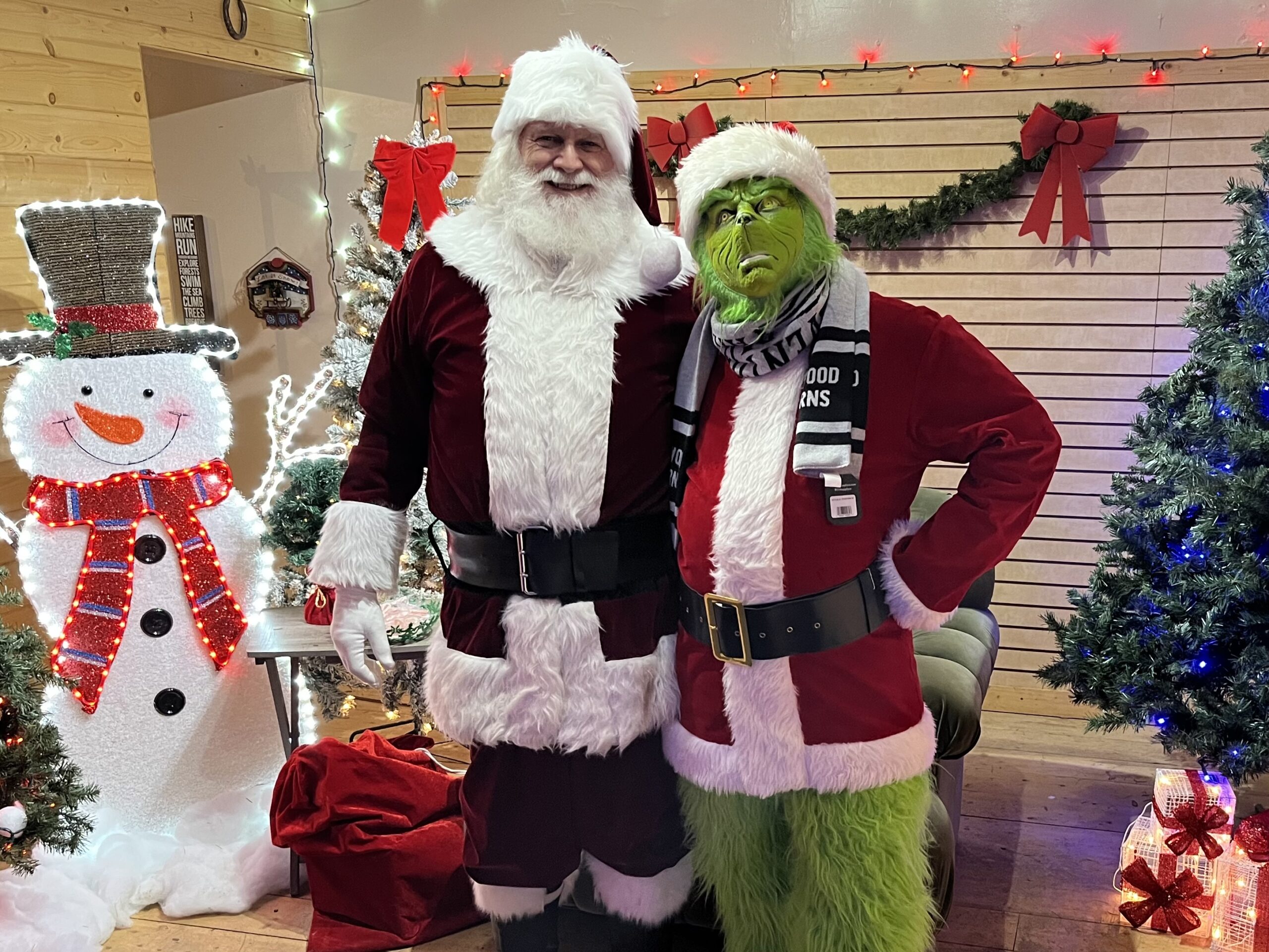 Santa and the Grinch at Glenwood Caverns Winter on the Mountain